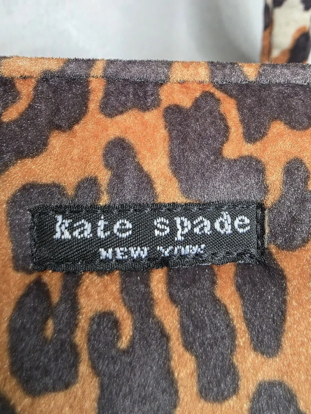 Kate Spade Icon Leopard Plush Felt Tote Shoulder Bag 10x8x4 Y2K Scene Rave